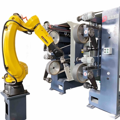 Robot Cell Metal Deburring Machine Untuk Belt Polishing Door Handle