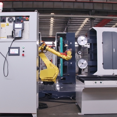 Mesin Gerinda Gagang Pintu Paduan Aluminium Otomatis Sistem Pemolesan Robotik untuk Deburring Finishing yang Konsisten
