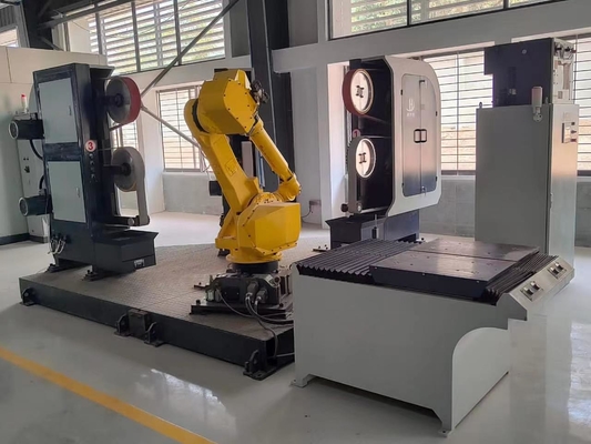 Sistem Finishing Logam Robot CNC dengan Kompensasi Posisi Adaptif dan Kemampuan Penggilingan Presisi